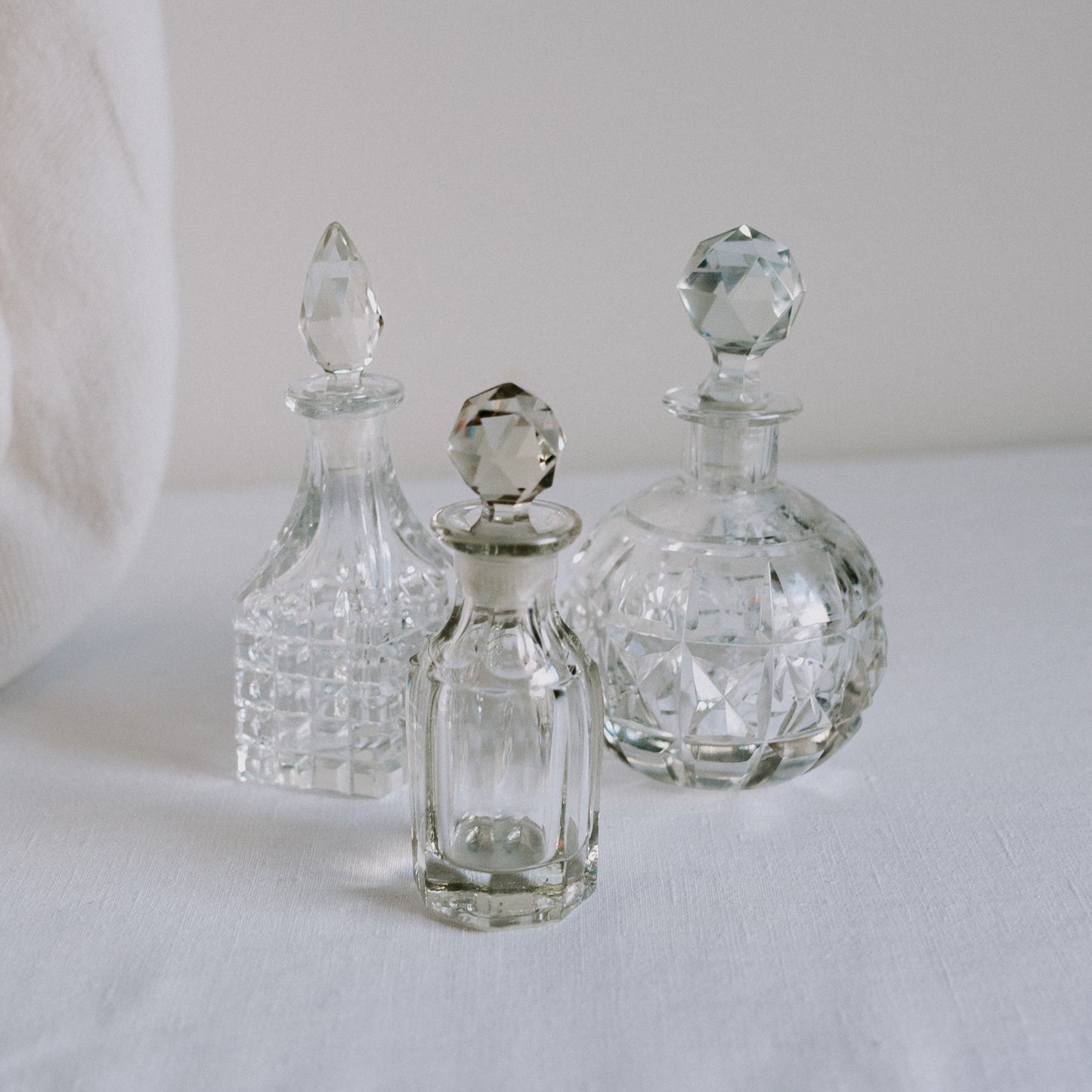 Cut Glass Perfume Bottle Set